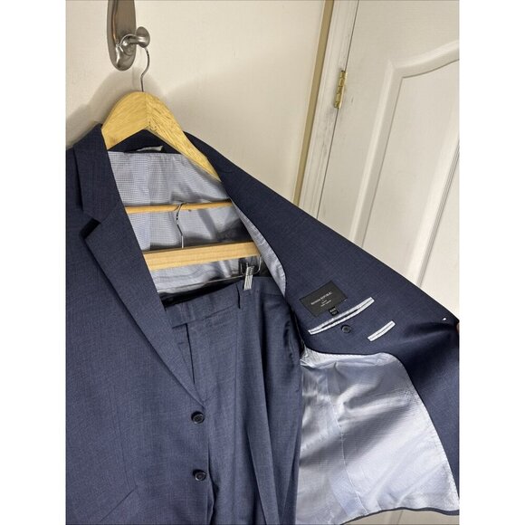 Banana Republic Slim Fit 2 Piece Suit 46R Jacket 38x31 Pants Blue - Picture 5 of 9